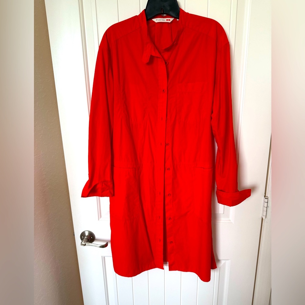 Uniqlo Red Cotton Shirt Dress from collaboration by Tomas Mayer